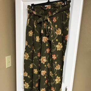 Free People Floral paper bag pants